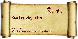 Kaminszky Aba névjegykártya